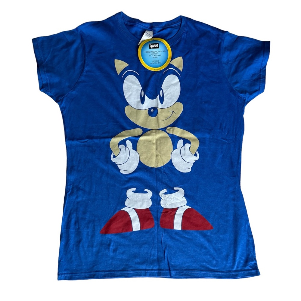 SEGA Women's Sonic the Hedgehog Character Blue Fitted T-Shirt Adult XL